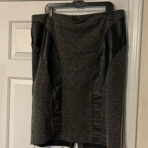 LANE BRYANT Womens Polyester Pencil Skirt Faux Leather Patch 18